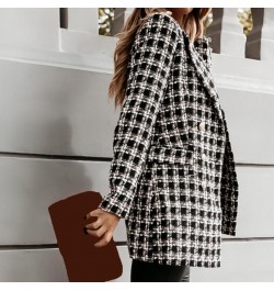 Coat Plaid Warm Mid-length Women Outer Garment For Winter Formal Jackets Checkered Outerwear Tops $41.98 - Jackets & Coats