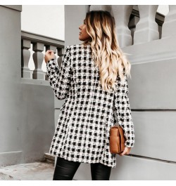 Coat Plaid Warm Mid-length Women Outer Garment For Winter Formal Jackets Checkered Outerwear Tops $41.98 - Jackets & Coats