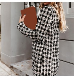 Coat Plaid Warm Mid-length Women Outer Garment For Winter Formal Jackets Checkered Outerwear Tops $41.98 - Jackets & Coats