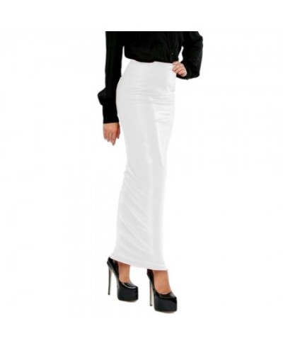Hobble Skirt High Waist skinny long pencil Skirts Elegant Slim Hip PU leather Skirt Fashion Solid Color Bodycon Skirt Custom ...