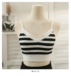 Spaghetti Strap Camis Bulit in Bras For Women Skinny Striped Crop Tops French Chic Almighty Woman Tanks Camisoles $23.09 - To...