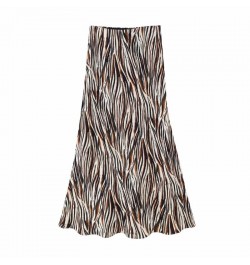 2023 New Women Animal Print Midi Skirt Fashion High-Waist Loose Mid-Length Skirt Fashion Casual Street Holiday Style $40.10 -...