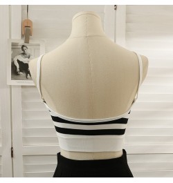 Spaghetti Strap Camis Bulit in Bras For Women Skinny Striped Crop Tops French Chic Almighty Woman Tanks Camisoles $23.09 - To...