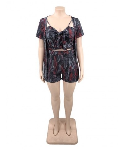Women Clothing Plus Size Tracksuit 3 Piece Short Set Summer Camisole Crop Top+open Stitch+short Wholesale $56.82 - Plus Size ...