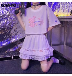 High Waist Mini White Skirts Gothic Saia Lace Bow Patchwork Pleated Women Skirts Casual College Lolita Harajuku Skirt $31.84 ...