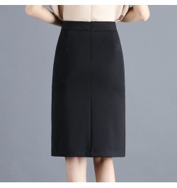 Women Soild Lace Split Pencil Skirt High Waist Fashion Knee Length Wrap Hip Skirt Pocket Zipper Office Lady Black Skirt $42.2...