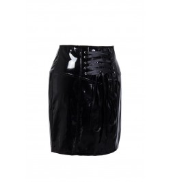 Women's Summer Fashion Zip PVC PU Leather Pencil Mini Skirt Lace Up $32.02 - Skirts