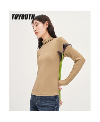 Women Bottoming T-shirt 2022 Winter Long Sleeve Half Turtleneck O Neck Slim Stretch Tees Multicolor Warm Basic Tops $30.59 - ...