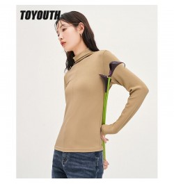 Women Bottoming T-shirt 2022 Winter Long Sleeve Half Turtleneck O Neck Slim Stretch Tees Multicolor Warm Basic Tops $30.59 - ...