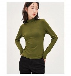 Women Bottoming T-shirt 2022 Winter Long Sleeve Half Turtleneck O Neck Slim Stretch Tees Multicolor Warm Basic Tops $30.59 - ...