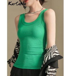 White Summer Tank Tops Women 2023 Basic Ribbed Knitted Vest Sleeveless Tops For Woman Purple Tank Top For Women Korean $28.94...