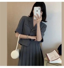 Summer New Korean Fashion Skirt Suit Women Set College Style Short-sleeved Suit Jacket Pleated Skirt 2-piece Set Matching Set...