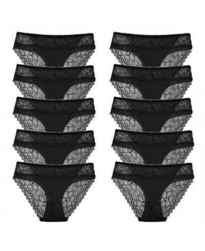 10PCS/Set Women's Panties Lace Female Underwear Soft Cozy Briefs Sweet Sexy Lingerie Satin Panty Breathable Underpants $28.28...
