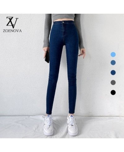 Classic Blue Jeans Women High Waisted Super Elastic Y2k Aesthetic Fashion Capris 2023 Urban Femme Denim Pants Streetwear Tren...