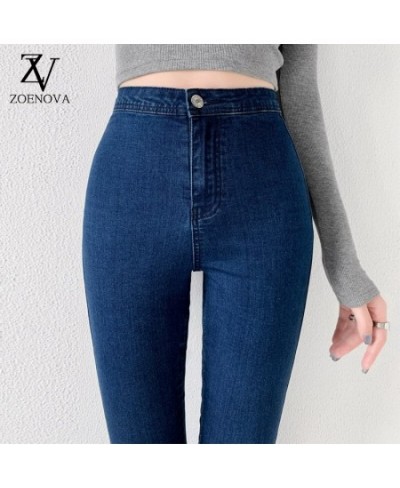 Classic Blue Jeans Women High Waisted Super Elastic Y2k Aesthetic Fashion Capris 2023 Urban Femme Denim Pants Streetwear Tren...