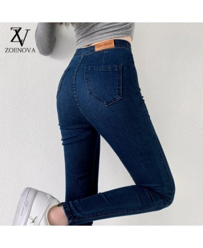 Classic Blue Jeans Women High Waisted Super Elastic Y2k Aesthetic Fashion Capris 2023 Urban Femme Denim Pants Streetwear Tren...