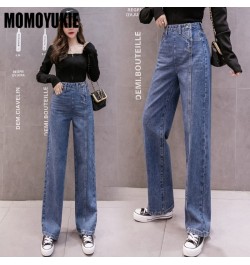 Vintage High Waist Women Jeans winter thick warm Streetwear Wide Leg Jeans Female Denim Pants Straight Baggy Mom Denim Pants ...