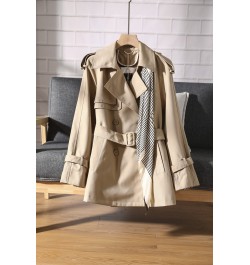 Women Coat New Autumn And Winter Products Casual Solid Color Trench Coat Lapel Long Sleeve Double Row Button Placket Jacket $...