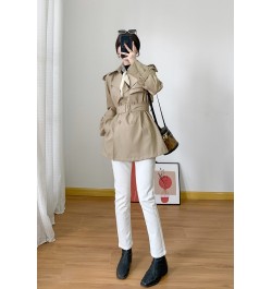 Women Coat New Autumn And Winter Products Casual Solid Color Trench Coat Lapel Long Sleeve Double Row Button Placket Jacket $...