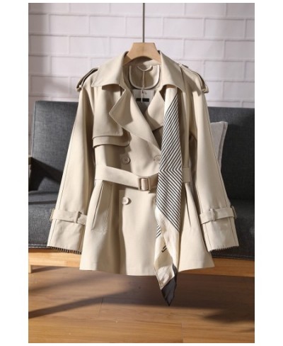 Women Coat New Autumn And Winter Products Casual Solid Color Trench Coat Lapel Long Sleeve Double Row Button Placket Jacket $...