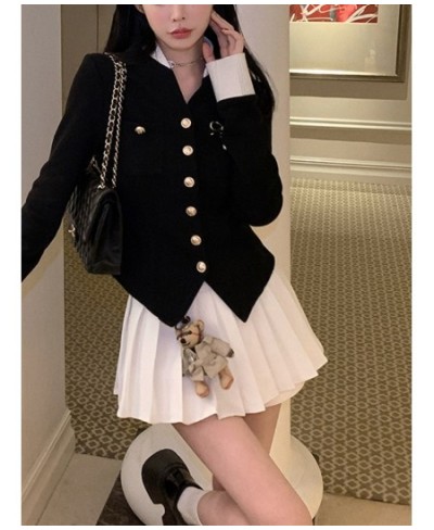 Two Piece Set Black Vintage Women Japanese Short Blazer Coat+mini Skirt Suit Female Casual Korean Fashion Sexy Kawaii Set 202...