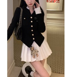 Two Piece Set Black Vintage Women Japanese Short Blazer Coat+mini Skirt Suit Female Casual Korean Fashion Sexy Kawaii Set 202...