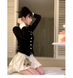 Two Piece Set Black Vintage Women Japanese Short Blazer Coat+mini Skirt Suit Female Casual Korean Fashion Sexy Kawaii Set 202...