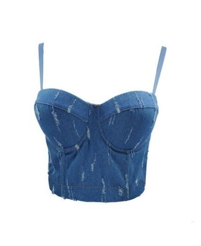 Crop Top Women Tank 2023 Cropped Woman Clothes Sexy Camis Push Up Denim Bra Clothing Backless Bustier Party Club Vest p2459 $...