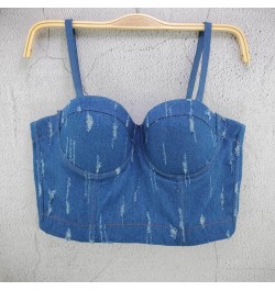 Crop Top Women Tank 2023 Cropped Woman Clothes Sexy Camis Push Up Denim Bra Clothing Backless Bustier Party Club Vest p2459 $...