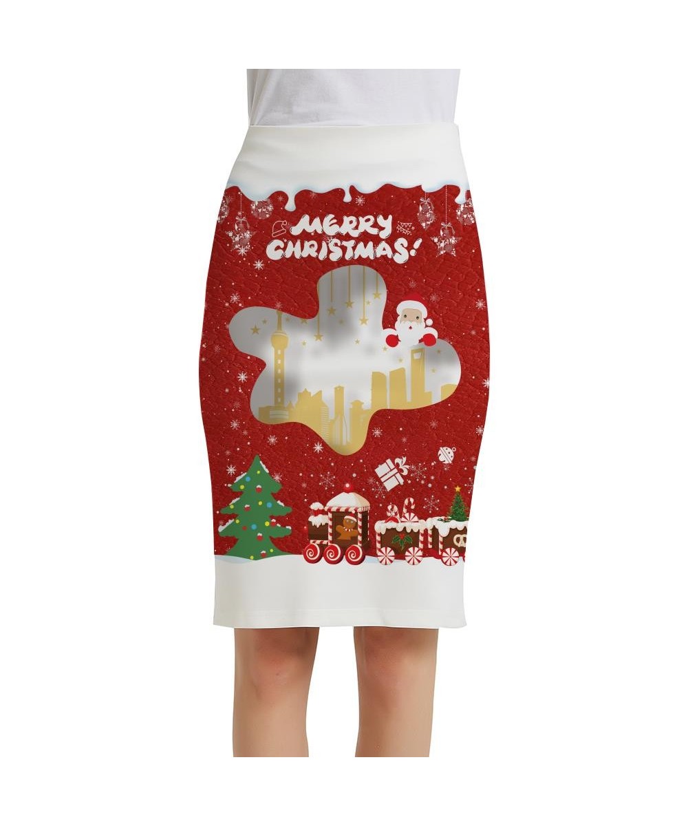 Christmas Skirts Women New Year 3d Skirt Deer Print Skirt Santa Claus Sundresses Elegant Ladies Skirts Womens Floral $24.59 -...