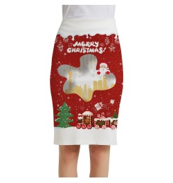 Christmas Skirts Women New Year 3d Skirt Deer Print Skirt Santa Claus Sundresses Elegant Ladies Skirts Womens Floral $24.59 -...