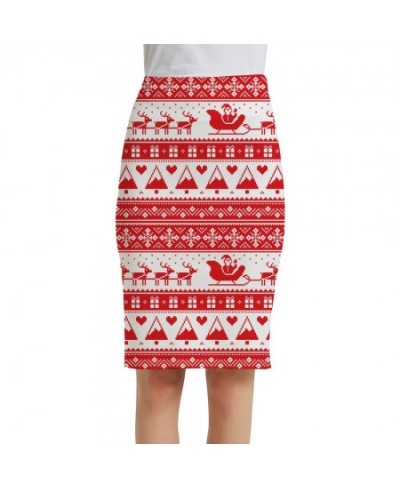 Christmas Skirts Women New Year 3d Skirt Deer Print Skirt Santa Claus Sundresses Elegant Ladies Skirts Womens Floral $24.59 -...