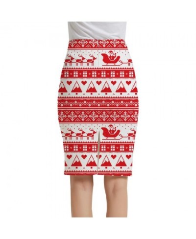 Christmas Skirts Women New Year 3d Skirt Deer Print Skirt Santa Claus Sundresses Elegant Ladies Skirts Womens Floral $24.59 -...