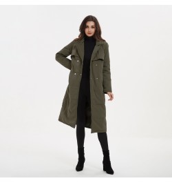 Long Turn Down Collar Parkas Women Fashion Double Breasted Coats Women Elegant Tie Belt Cotton Jackets Female Ladies $55.09 -...