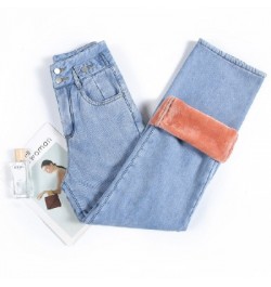 Women's wide leg pants with high waisted Plush jeans Denim Female Winter Jeans Pants Jean Ladies Trousers Casual $52.26 - Jeans