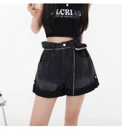 High Waist Edge Curl Blue Denim Super Shorts Women's Summer New American Street Casual Loose A-Line Hot Girl Mini Shorts Fema...