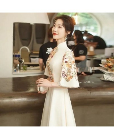 Evening Dress Skirt Female 2022 Meeting Light Luxury Niche High-End Luxury Chinese Cheongsam Can be Worn at Ordinary Times W ...