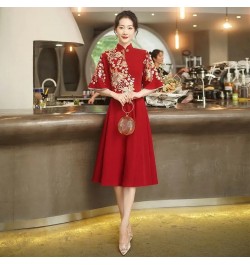 Evening Dress Skirt Female 2022 Meeting Light Luxury Niche High-End Luxury Chinese Cheongsam Can be Worn at Ordinary Times W ...