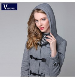 Vangull Fashion New Winter Velvet Lamb Warm Coat Women Long Sleeve Thick Hooded Jacket Female Gray Zipper Horn Button Outerwe...