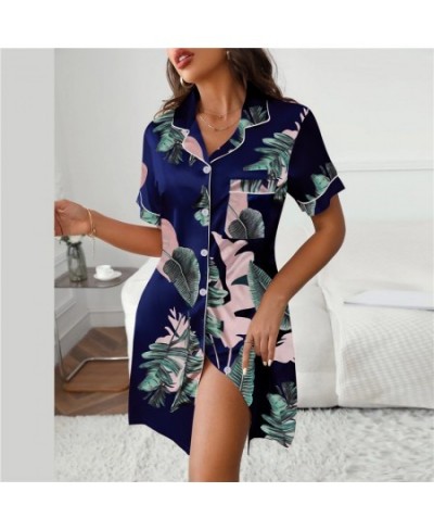 Womens Silk Satin Pajamas Set Women Shirt Skirt Sleepwear Pijama Women's Loungewear Pajamas Suit Female Sleepwear Nightgown $...