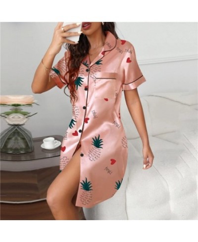 Womens Silk Satin Pajamas Set Women Shirt Skirt Sleepwear Pijama Women's Loungewear Pajamas Suit Female Sleepwear Nightgown $...