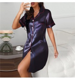 Womens Silk Satin Pajamas Set Women Shirt Skirt Sleepwear Pijama Women's Loungewear Pajamas Suit Female Sleepwear Nightgown $...