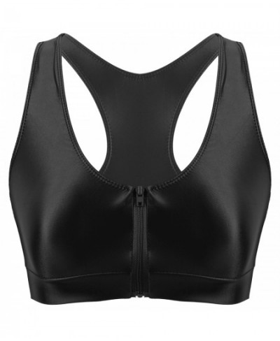 Women Casual Front Zipper Short Tank Top Bralette Stretchy Sleeveless Bra Tops Vest for Lingerie Night Sports Yoga Fitness $2...