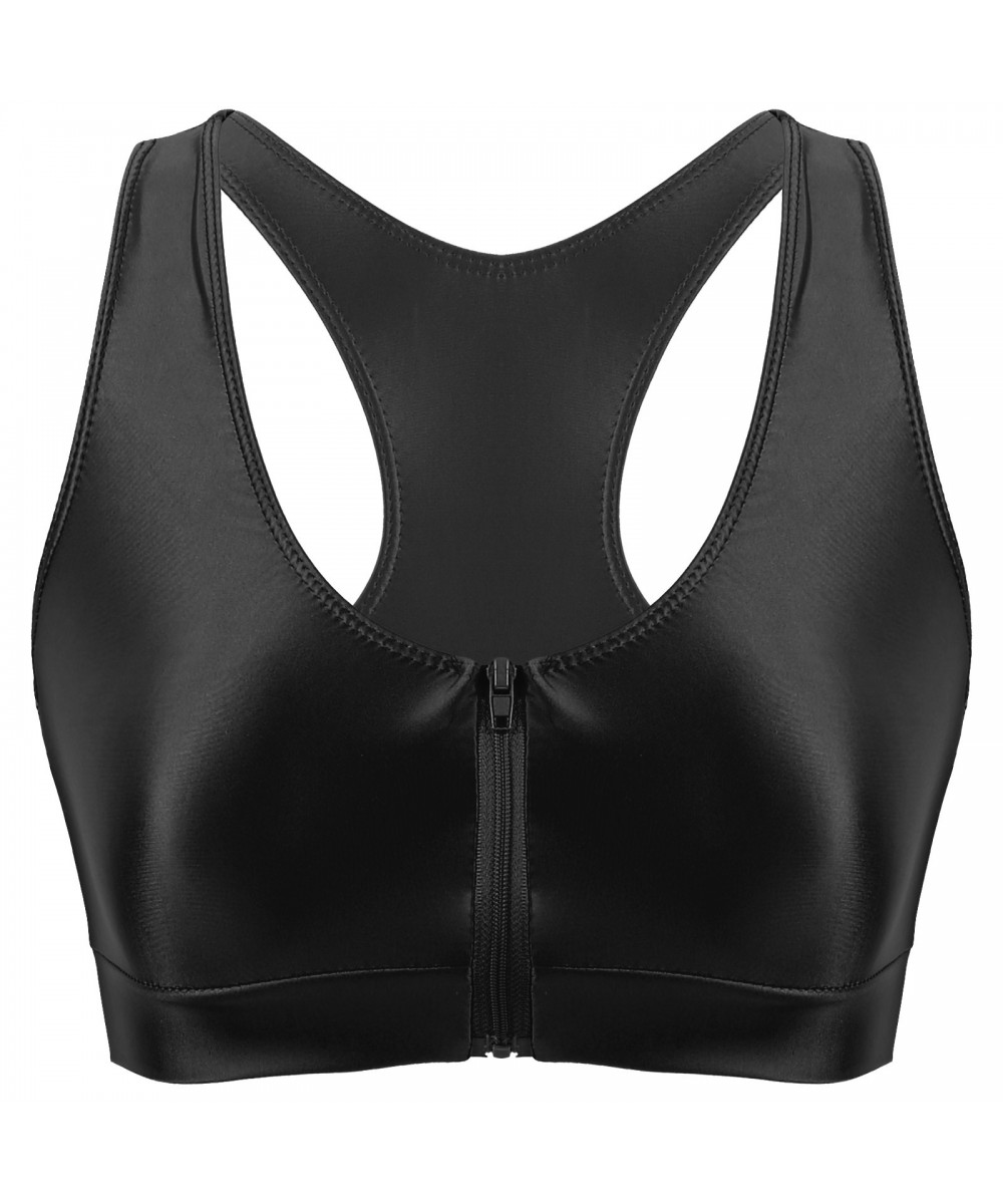 Women Casual Front Zipper Short Tank Top Bralette Stretchy Sleeveless Bra Tops Vest for Lingerie Night Sports Yoga Fitness $2...