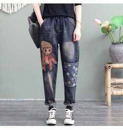 High Quality Women M-XL Retro Patch Embroidered Print Loose Jeans High Waist Cartoon Cute Oversize Harem Pants Cool $87.63 - ...