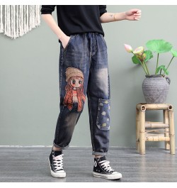 High Quality Women M-XL Retro Patch Embroidered Print Loose Jeans High Waist Cartoon Cute Oversize Harem Pants Cool $87.63 - ...