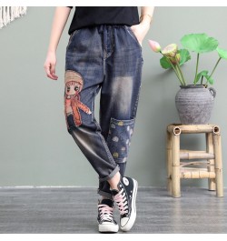 High Quality Women M-XL Retro Patch Embroidered Print Loose Jeans High Waist Cartoon Cute Oversize Harem Pants Cool $87.63 - ...