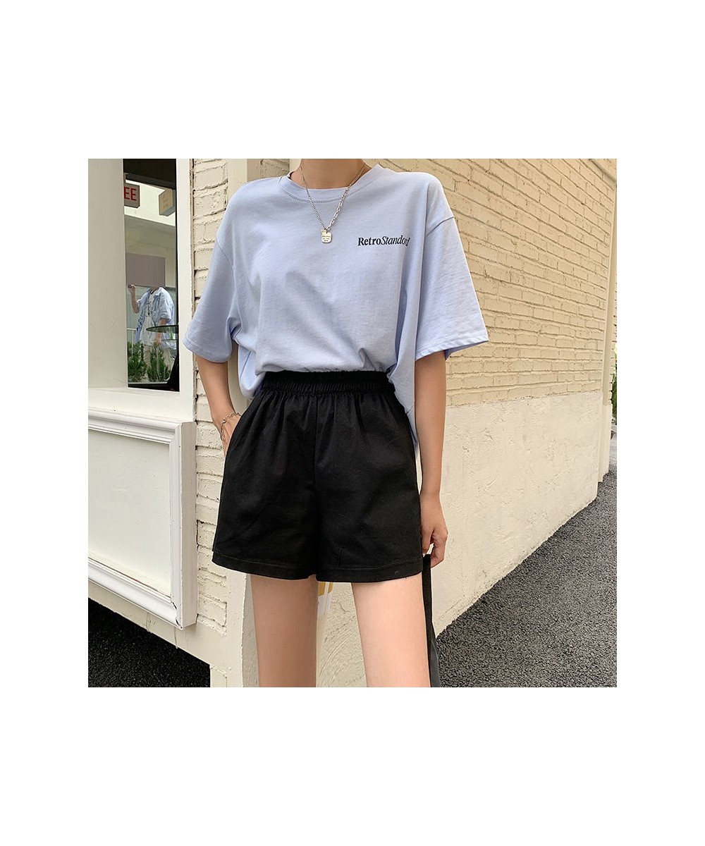 Shorts Women Summer High Elastic Waist Lovely Girls Korean Style Students Streetwear All-match Pure Simple Leisure Lady Basic...