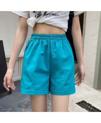 Shorts Women Summer High Elastic Waist Lovely Girls Korean Style Students Streetwear All-match Pure Simple Leisure Lady Basic...