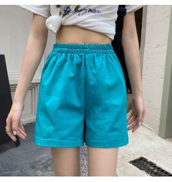 Shorts Women Summer High Elastic Waist Lovely Girls Korean Style Students Streetwear All-match Pure Simple Leisure Lady Basic...